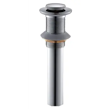 Bathroom Sink Drain Without Overflow with Strainer Basket Detachable Vessel Sink Lavatory Vanity Pop Up Drain Stopper Polished Chrome（small Popup Cap）