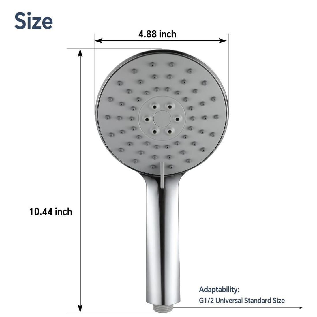 5 Inch Handheld Shower Head, High Pressure 3 Spray Settings Hand Held Showerhead, Anti-Clog Nozzles