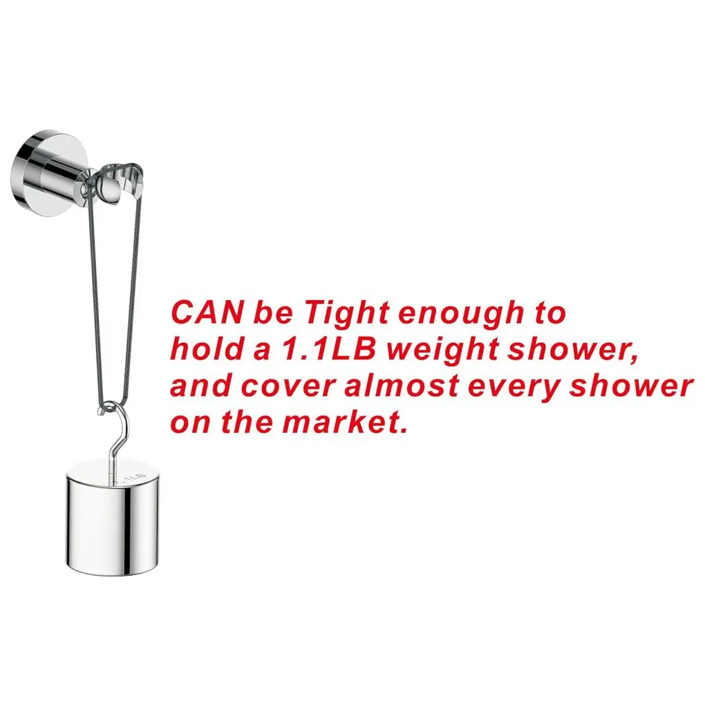 Wall Mounted All Brass Adjustable Handheld Shower Head Bracket Holder, Hand Held Shower Wand Hose Sprayer Holder