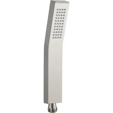 Brass Hand Held Shower Head, Luxury High Pressure Showerhead Kit with Wall Connector and Hose Set, for Bathroom Showering System Contemporary Square Style (Brushed Nickel)