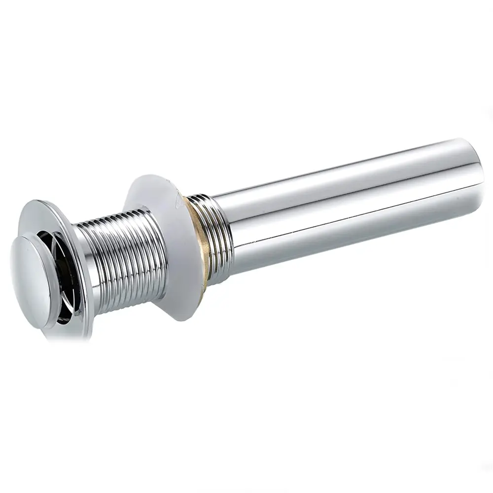 Bathroom Sink Drain Without Overflow with Strainer Basket Detachable Vessel Sink Lavatory Vanity Pop Up Drain Stopper Polished Chrome（small Popup Cap）