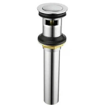Bathroom Sink Drain Stopper Faucet Vanity Sink Pop Up Drain Assembly with Overflow, Chrome Finish