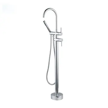 Floor Mount Bathtub Faucet Freestanding Tub Filler Standing High Flow Shower Faucets Shower Mixer Taps, Swivel Gooseneck Spout